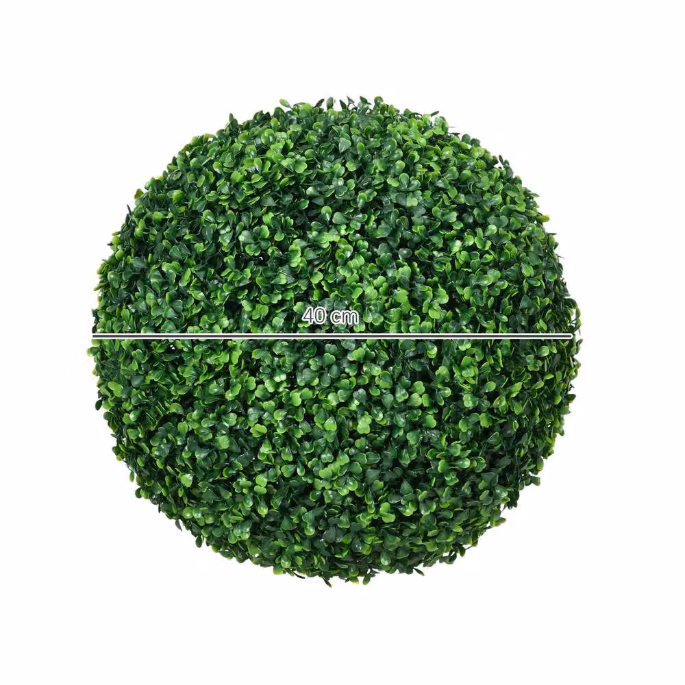 STILVORA Set of 2 Green Artificial Round Boxwood Balls, Diameter: 40 cm – 3