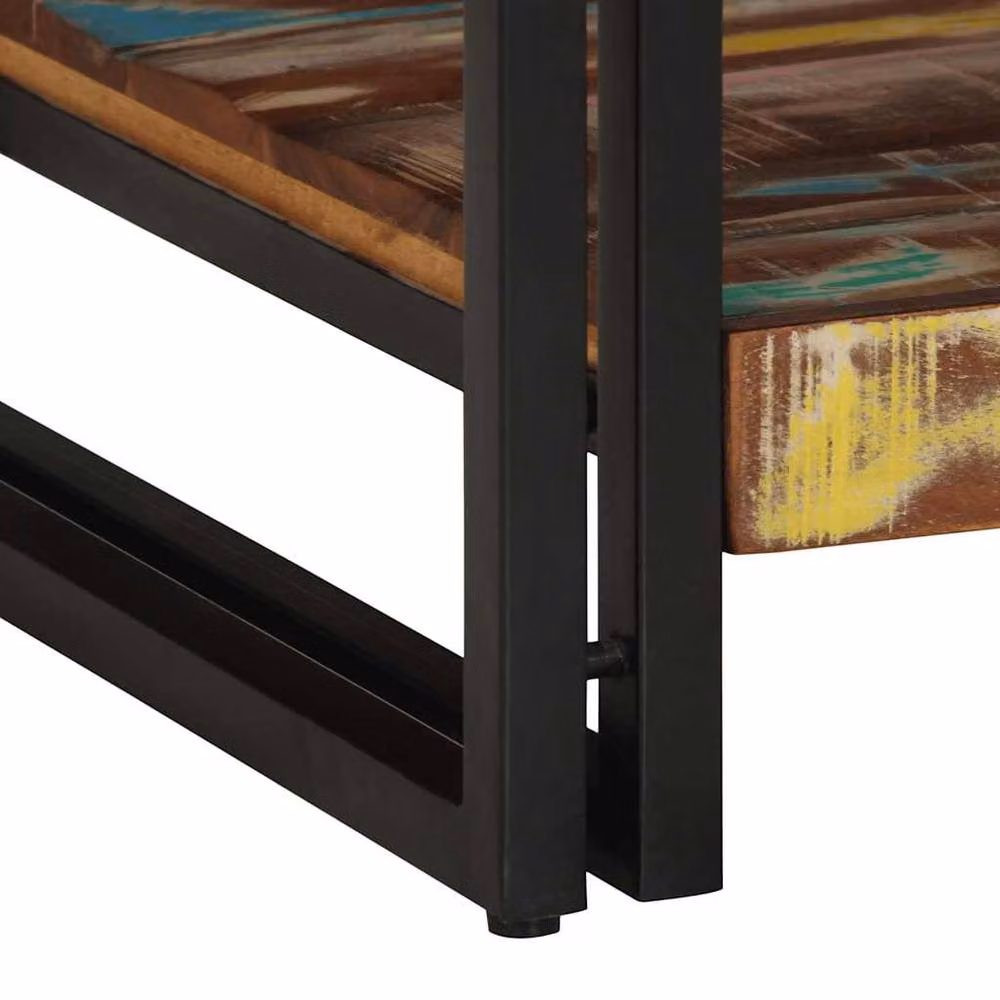 Berkfield Home Multicolour Reclaimed Solid Wood Coffee Table, W: 90 cm, D: 50 cm, H: 38 cm – 5