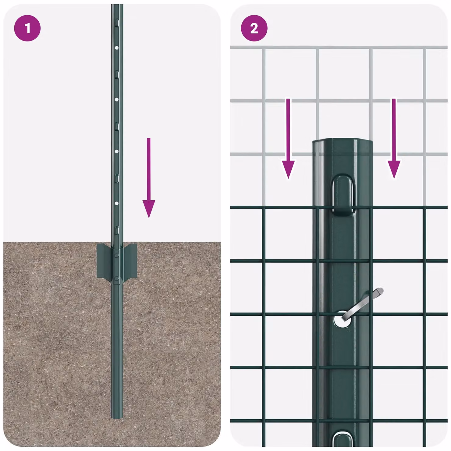 Berkfield Home Green Steel Welded Wire Fence with 44 U-Profile Posts, W: 0.5 m, L: 100 m – 4