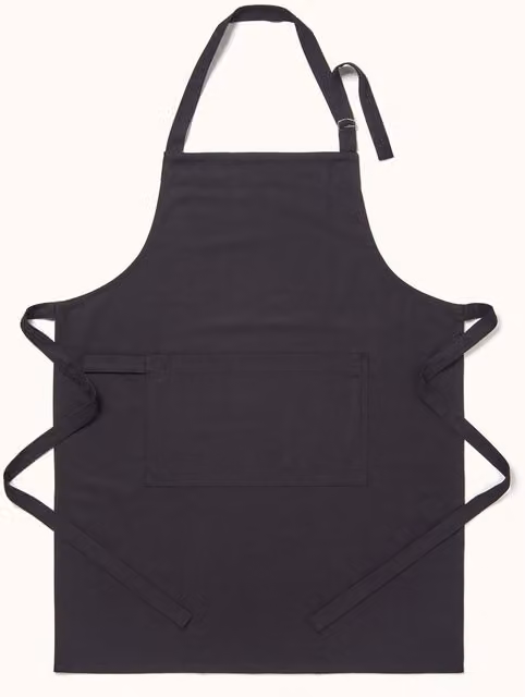 Homescapes Plain Cotton Apron in Black