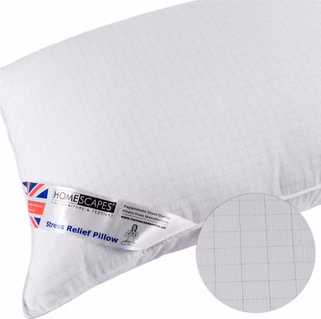 Homescapes Anti Stress White Microfibre Side Sleeper Pillow for Adults