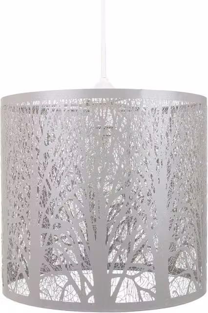 Happy Homewares Metal Forest Design Ceiling Pendant Shade in Grey