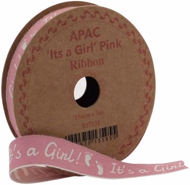 KDMD Pink Polyester Ribbon, 2 Pack, 15mm