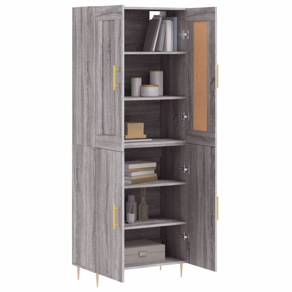 Berkfield Home Grey Sonoma Highboard H 180 x W 69.5 x D 34 cm – 2