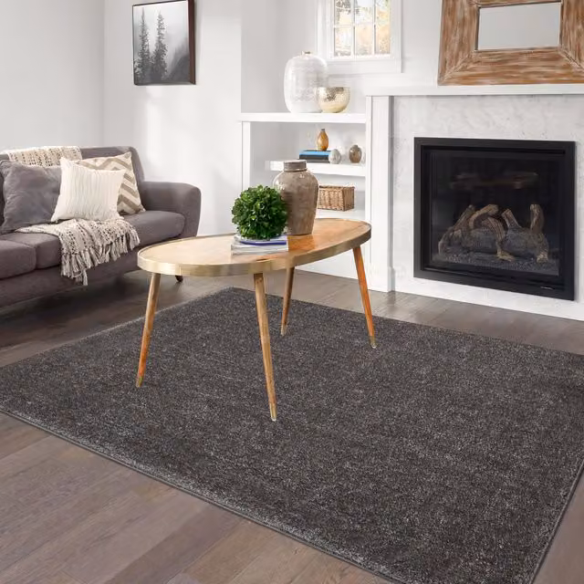 Smart Living Wholesale Ltd. Grey Shimmer Shaggy Area Rug with Thick Pile and Sound Absorbing Properties