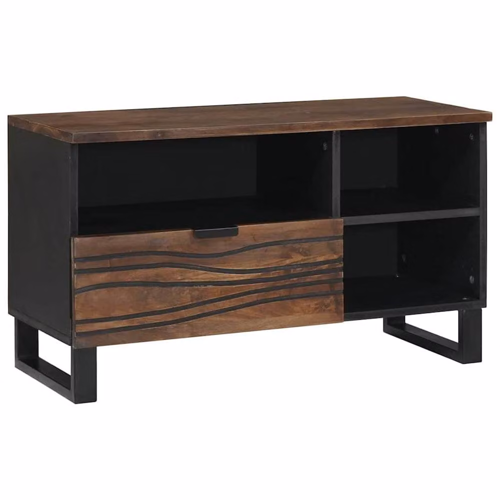 Berkfield Home Modern TV Cabinet in Walnut Brown, W/D/H: 80 x 33.5 x 46 cm – 2