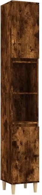 Berkfield Home Smoked Oak Bathroom Cabinet, Brown, W/D/H: 30 x 30 x 190 cm – 1