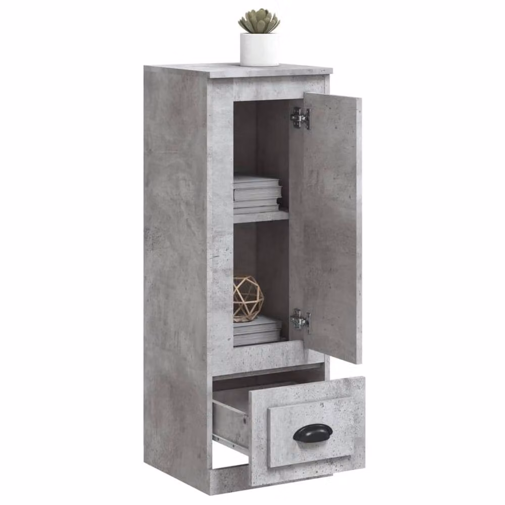 Berkfield Home Highboard in Concrete Grey, W/D/H: 36 x 35.5 x 103.5 cm – 3