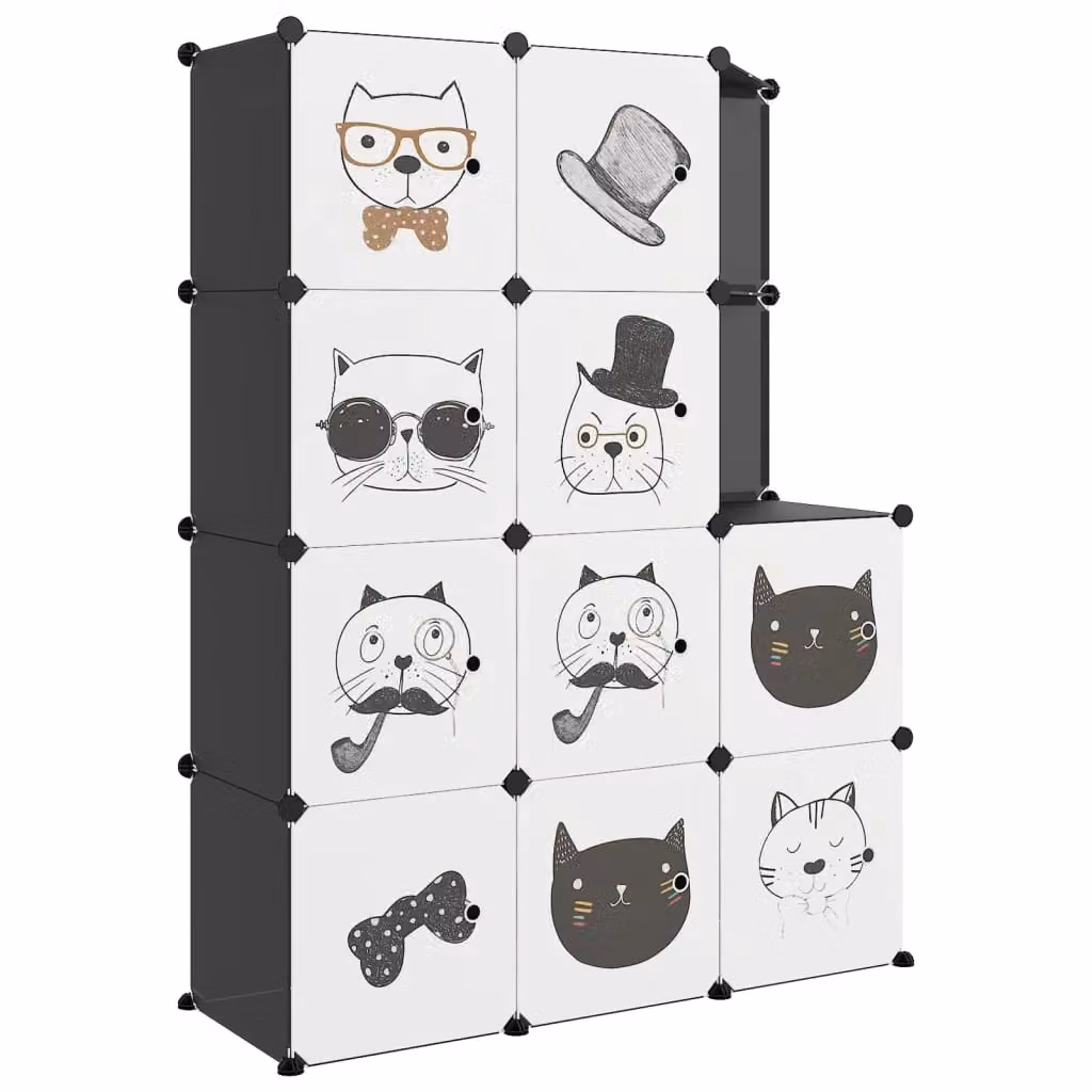 Berkfield Home 10 Cube Storage Cabinet for Kids in Black – 2