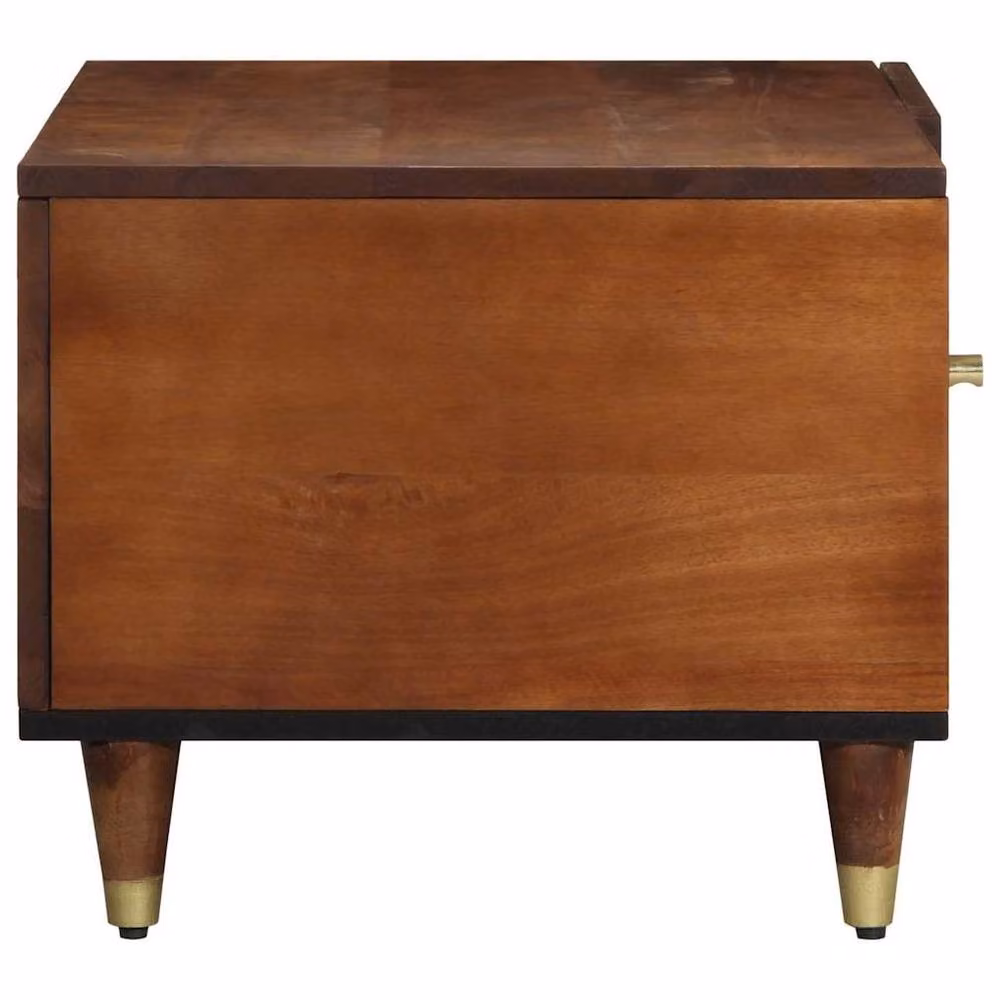 Berkfield Home Rectangular Mango Wood Coffee Table in Brown, W/D/H: 80 x 50 x 40 cm – 3