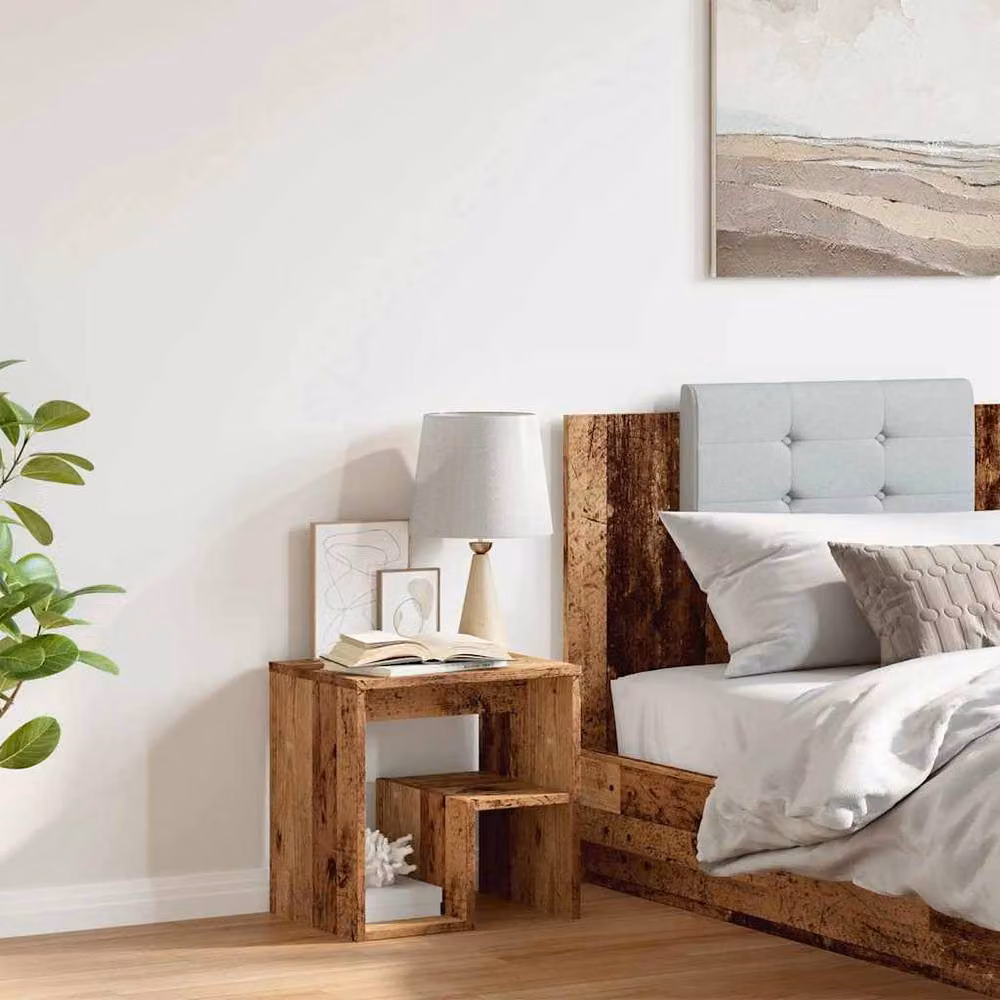 Berkfield Home Bedside Cabinet in Brown Old Wood, W/D/H: 40 x 30 x 40 cm – 3