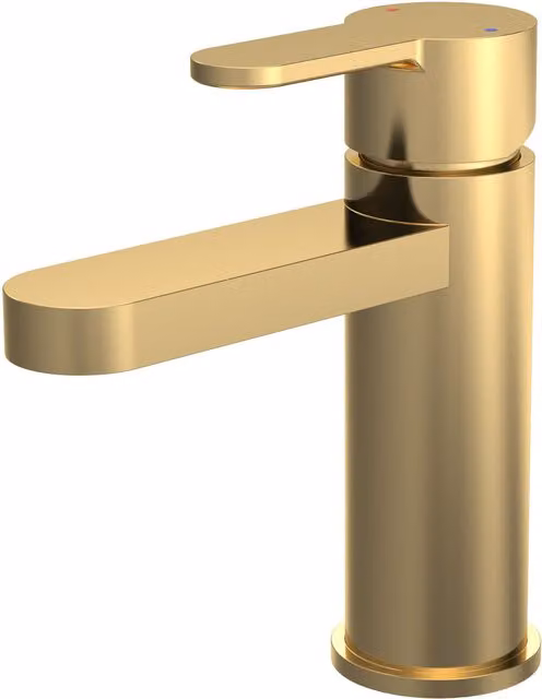 Balterley Pride Round Mono Basin Mixer Tap with Push Button Waste in Brushed Brass