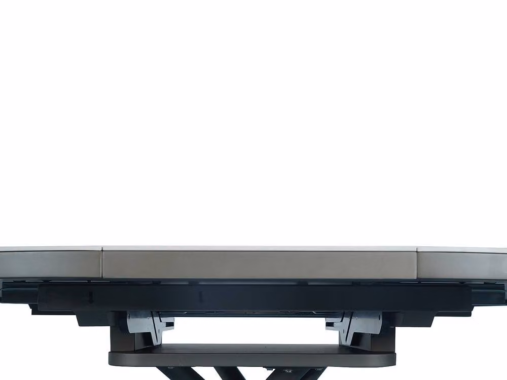 Vente-unique Modern Round Extendable Dining Table in White Ceramic, MDF and Metal for 4 to 6 People – 3