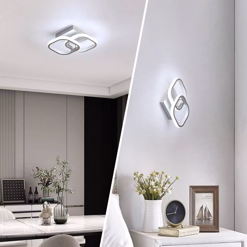 Pheashine White Square LED Ceiling Light, 22W, 6500K Cool White, W/D/H: 23 x 23 x 1 cm – 3