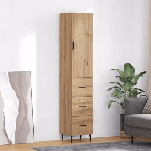 vidaXL Artisan Oak Tall Unit in Brown, W/D/H: 34.5 x 34 x 180 cm – 2
