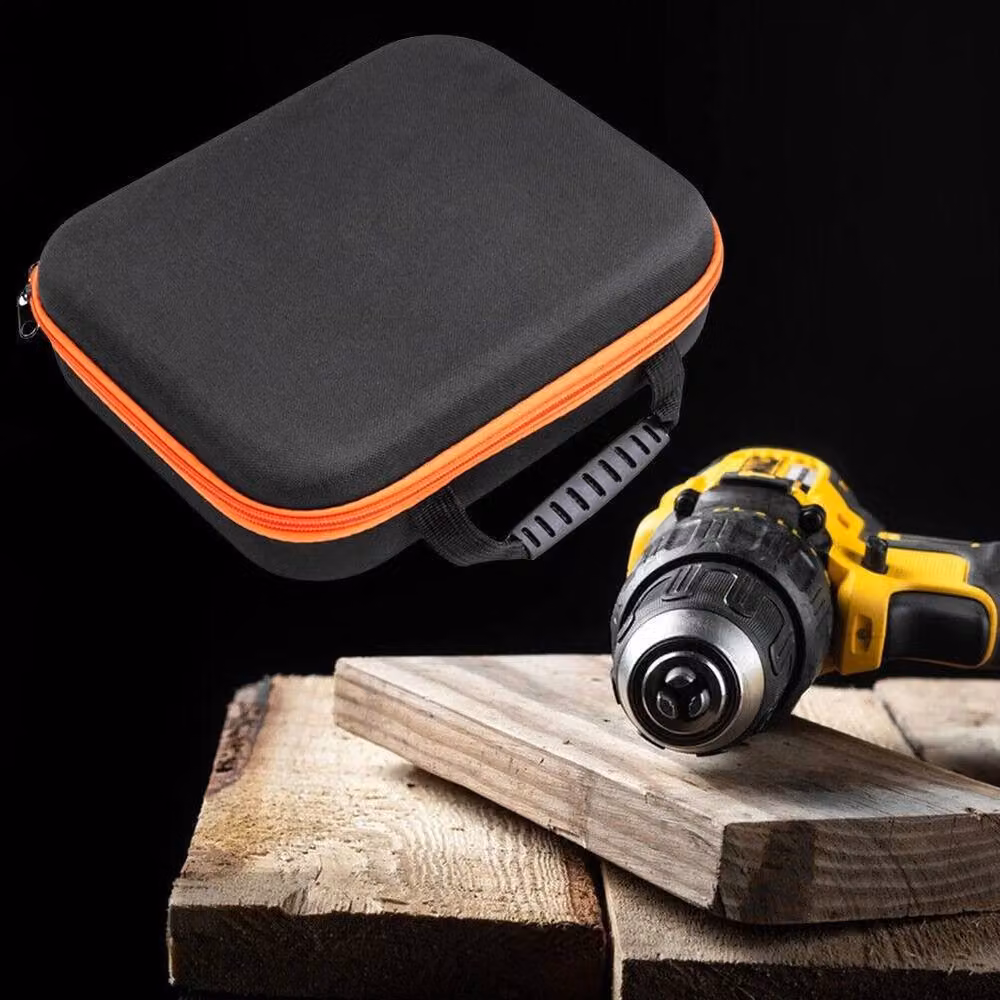 FLAVORA Orange-27x22x7cm Electric Drill Tool Storage Case in Black W/D/H: 27 x 22 x 7 cm – 3