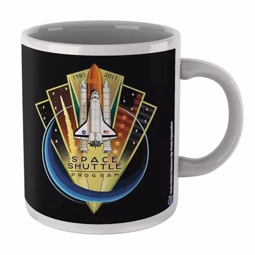 Zavvi NASA Shuttle Program Ceramic Mug in White and Multicolour