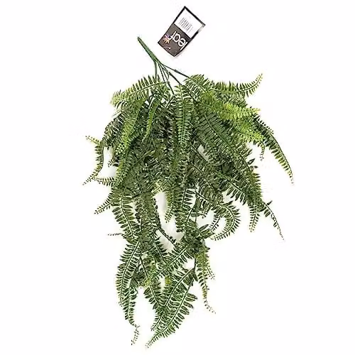 LeafUK Green Leaf Design Artificial Hanging Plants