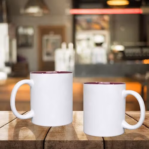 Shatchi 4-Pack White 2-Tone Ceramic Sublimation Mugs, 11oz – 2