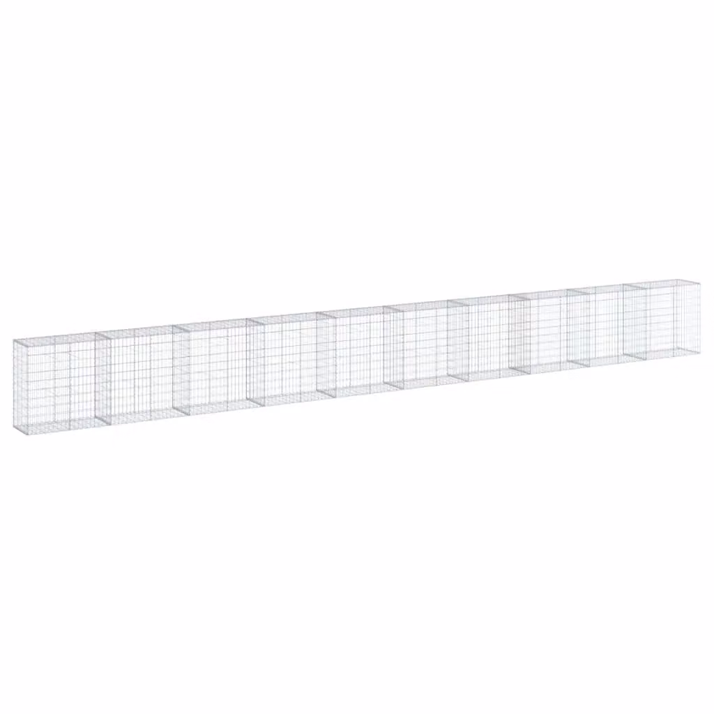 Berkfield Home Silver Galvanised Steel Gabion Basket with Cover, W/D/H: 1000 x 50 x 100 cm – 2