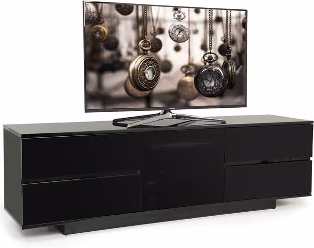 AVITUS ULTRA TV Cabinet with Glass Door, Black, W/D/H: 158 x 40 x 48 cm