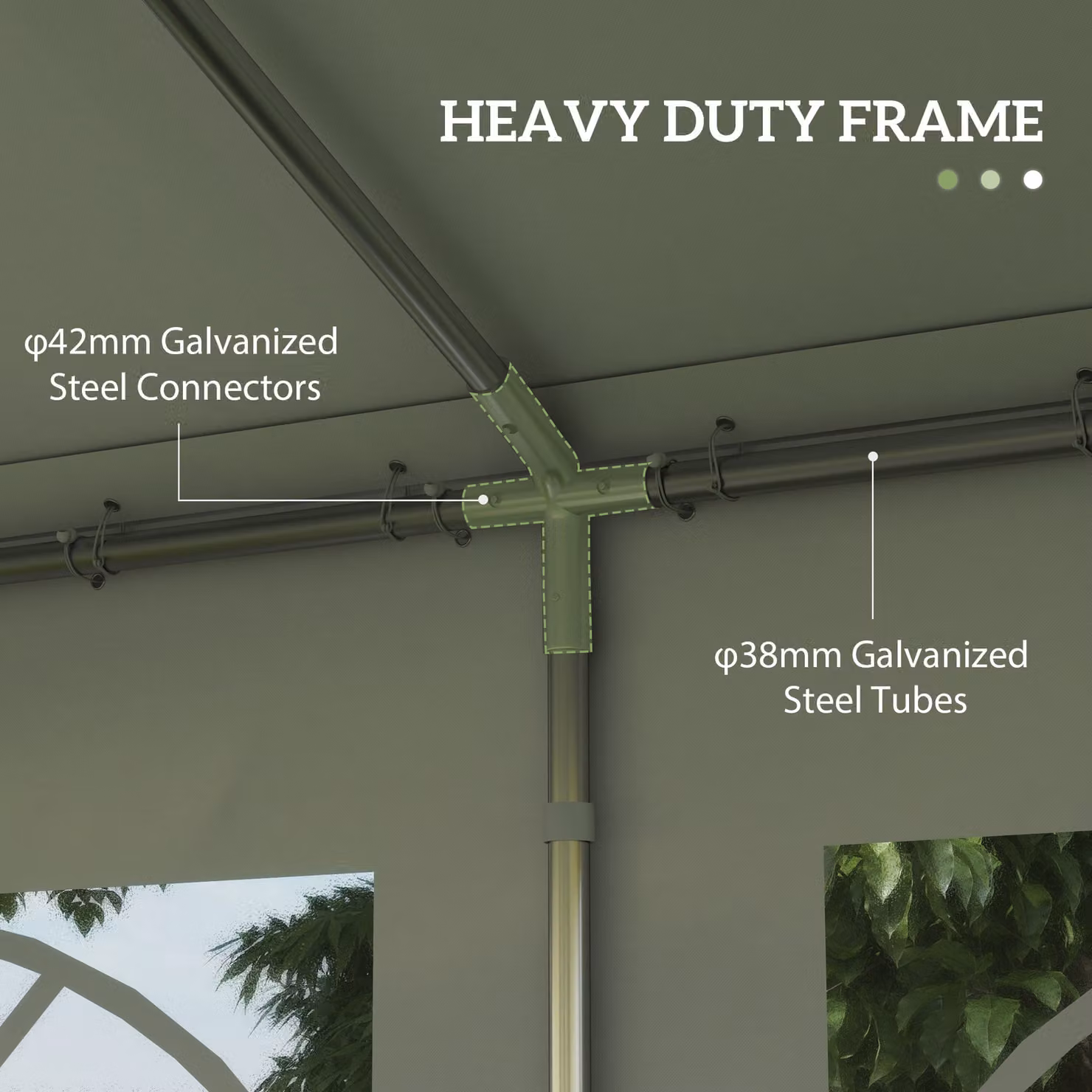 Outsunny White Heavy Duty Garden Party Tent with Removable Sidewalls and Double Doors, W 400 x D 400 x H 280 cm – 3