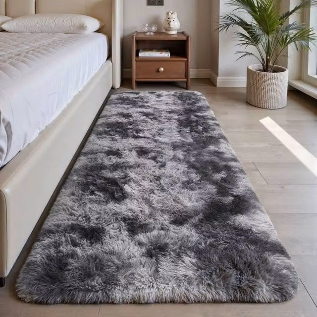 FORGEVIO Dark Grey Rectangular Hall Runner Rug, W: 60 cm, L: 110 cm