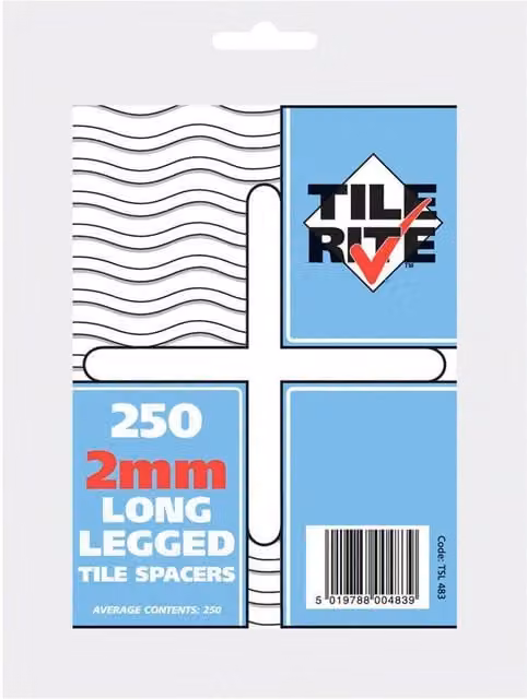 Tile Rite Long Leg Tile Spacer, 2mm, White (Pack of 250)