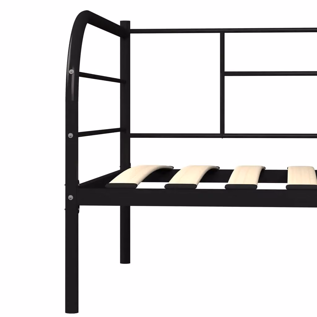 Berkfield Home Black Metal Daybed Frame W: 90 cm, D: 200 cm – 3