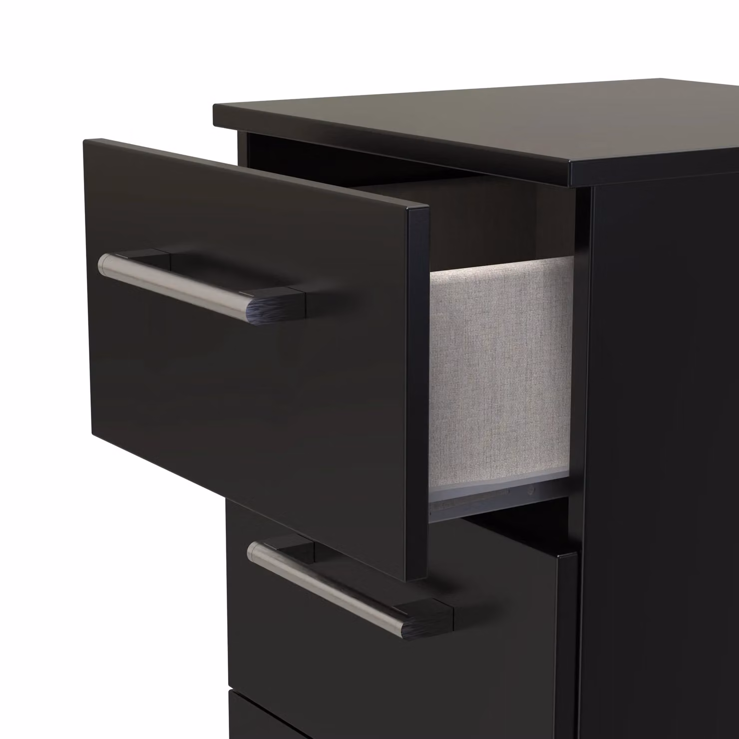 Ready Assembled 2 U Cornwall 3 Drawer Bedside Cabinet in Black – 3