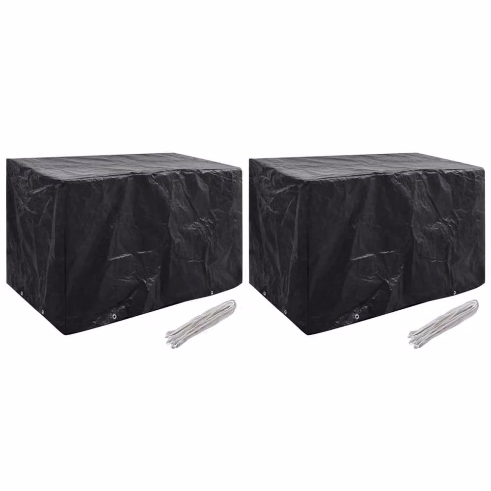 Berkfield Home Durable Garden Furniture Covers, 2 Pack, Black, W/D/H: 140 x 70 x 90 cm – 2