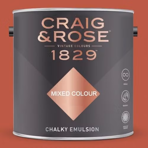 Craig & Rose 1829 Chalky Emulsion Paint in Oriental Red, 2.5 l