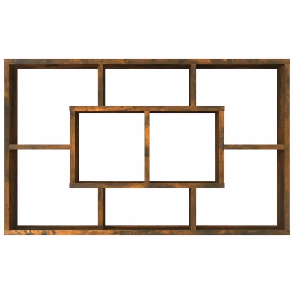 Berkfield Home Wall Mounted Smoked Oak Shelf in Brown, W: 85 cm, D: 16 cm, H: 52.5 cm – 3