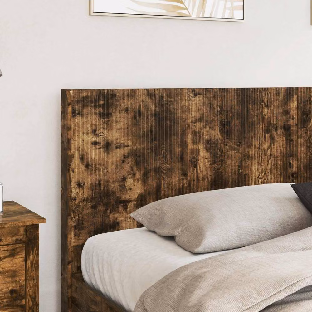 Berkfield Home Bed Frame with Storage and Headboard in Smoked Oak Brown, W/D/H: 180 x 200 cm – 3
