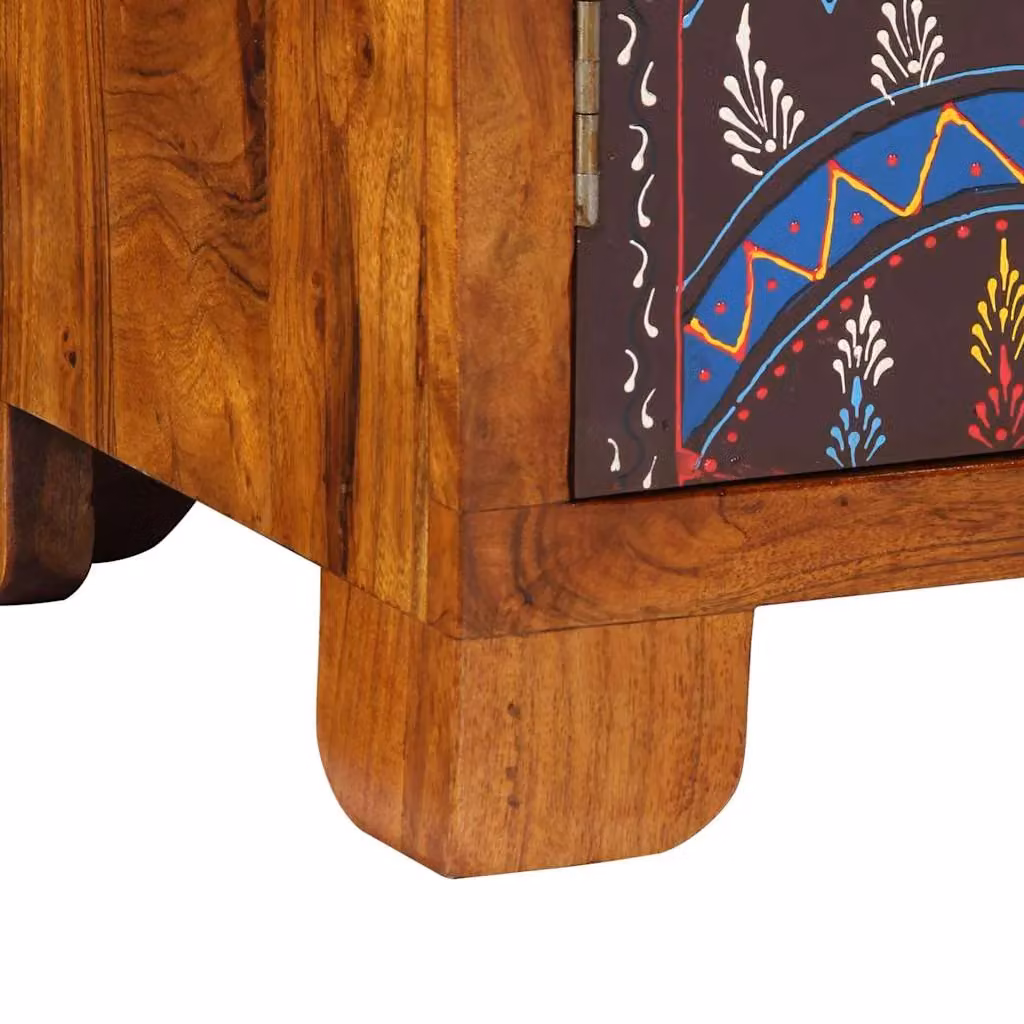 Berkfield Home Multicolour Acacia Wood Sideboard, W: 50 cm, D: 35 cm, H: 60 cm – 6