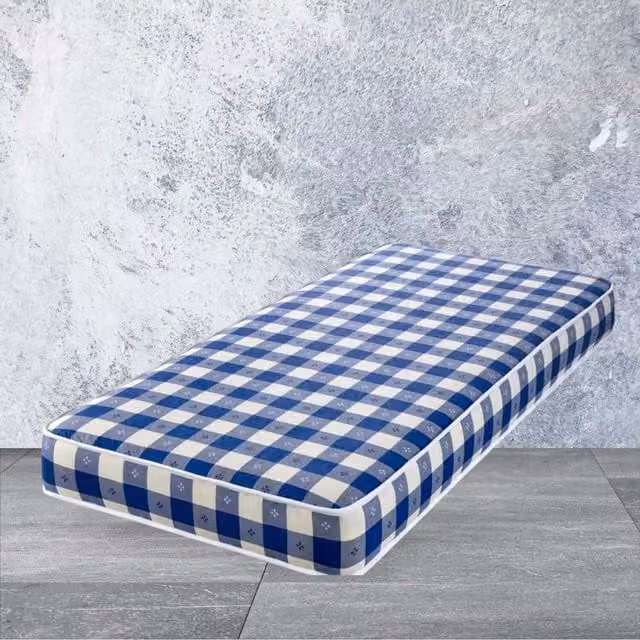 Wilson Beds Budget Kids Blue Checked Bonnell Spring Mattress, Small Single, W/D/H: 80 x 190 x 16 cm