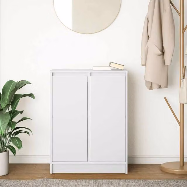 Berkfield Home White Matt MDF Sideboard, W/D/H: 57 x 34 x 76 cm – 1