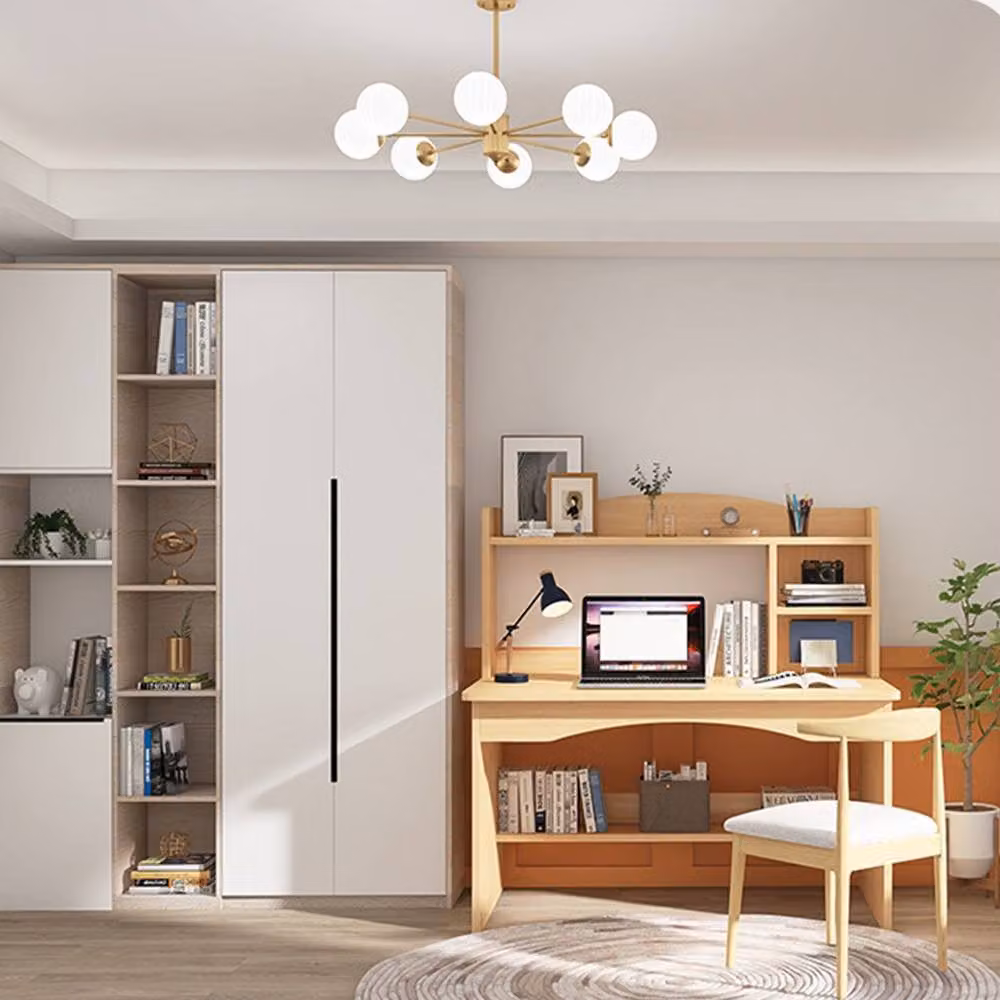 SPETLEK Wooden Computer Desk in Brown with Shelves, W/D/H: 120 x 45 x 45 cm – 3