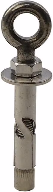 JCP Construction Products A2-304 Stainless Steel Eye Bolt Sleeve Expansion Plug Anchors, Silver, M8 x 60 mm, Pack of 50