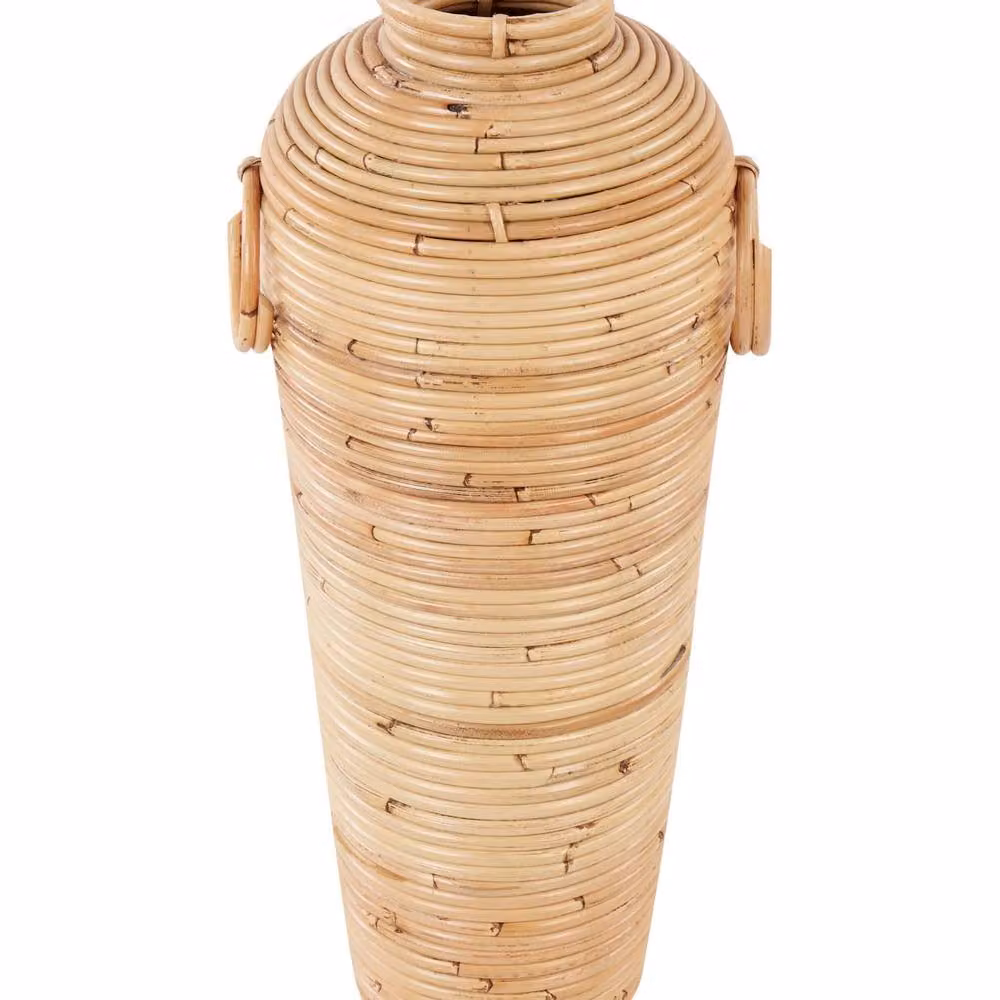 Wyld and Coco Handwoven Rattan Tabletop Vase in Beige and Sand, Height: 50 cm – 2