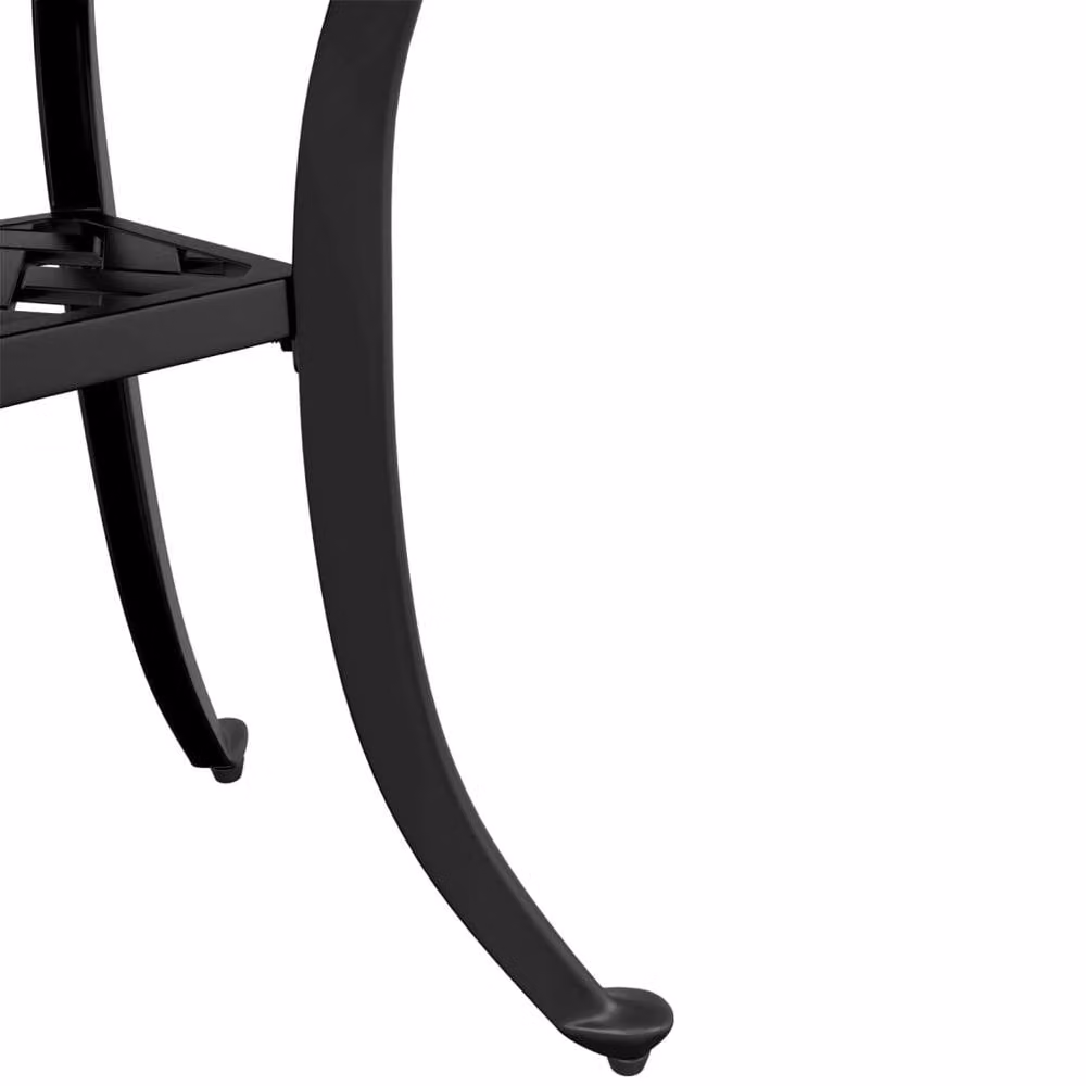 Berkfield Home Modern Square Garden Table in Black Powder Coated Aluminium, W/D/H: 53 x 53 x 53 cm – 6