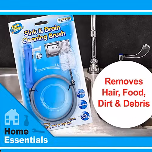 VFM e-Store Sink and Drain Cleaning Brush in White and Blue – 3