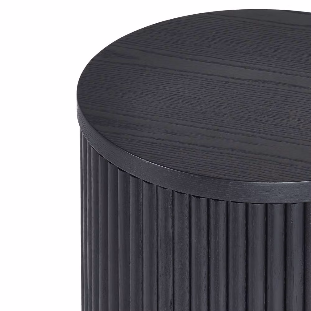 Cheshire Lauriston Fluted Side Table with Door in Black Ash – 4