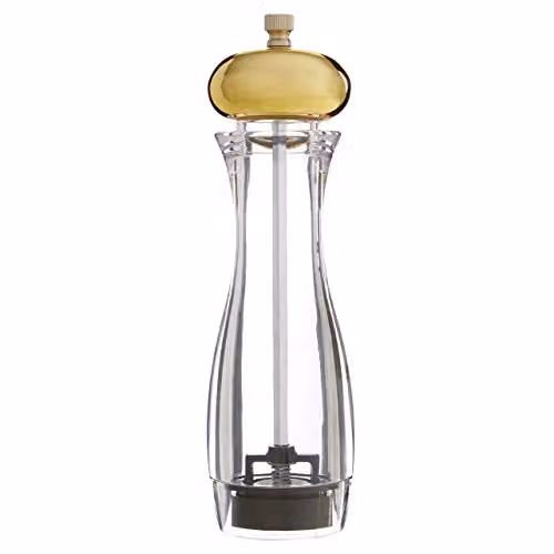 Premier Housewares Gold and Transparent Ceramic and Metal Salt and Pepper Grinder