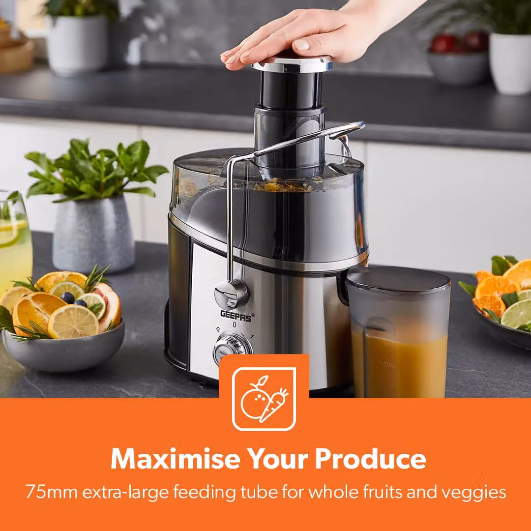 Geepas 600W Dual Speed Centrifugal Electric Juicer Machine with Overheat Protection and Pulse Function in Black – 3