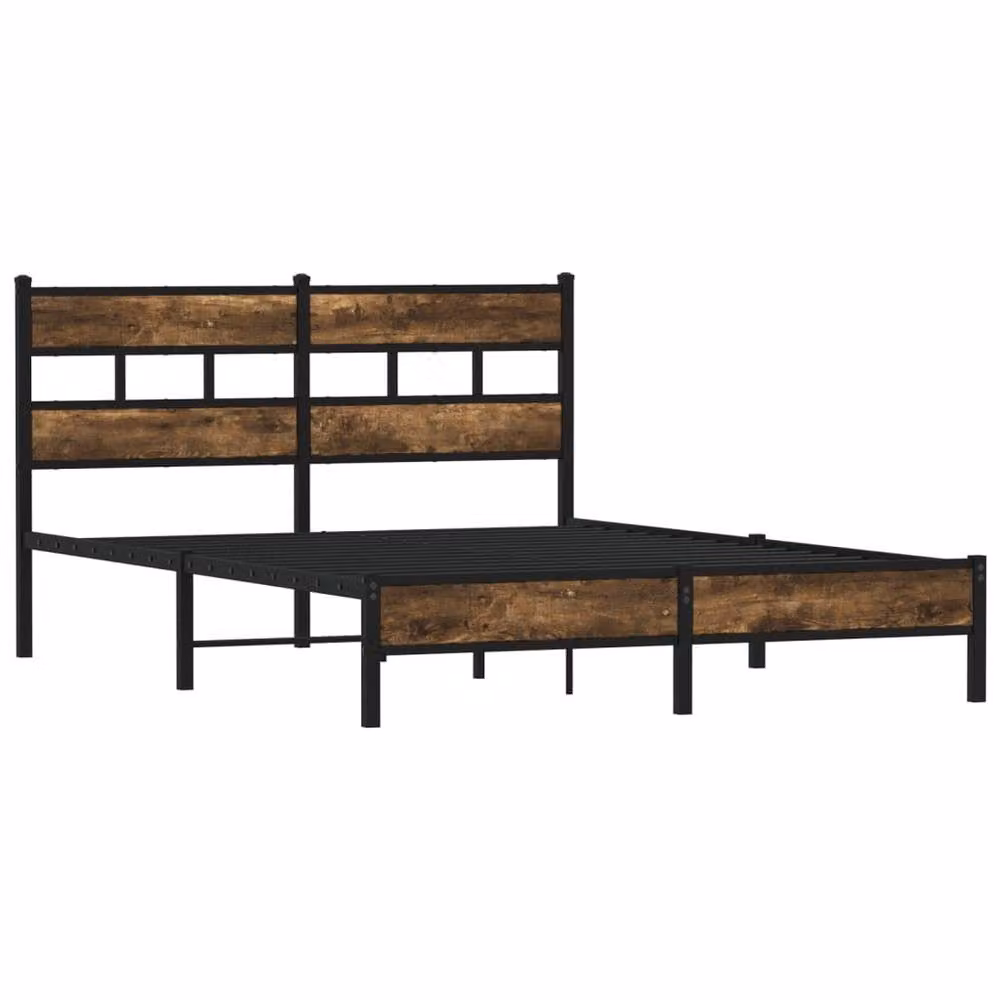 Berkfield Home Sonoma Oak Bed Frame with Headboard, Brown, W: 140 cm, D: 200 cm – 2