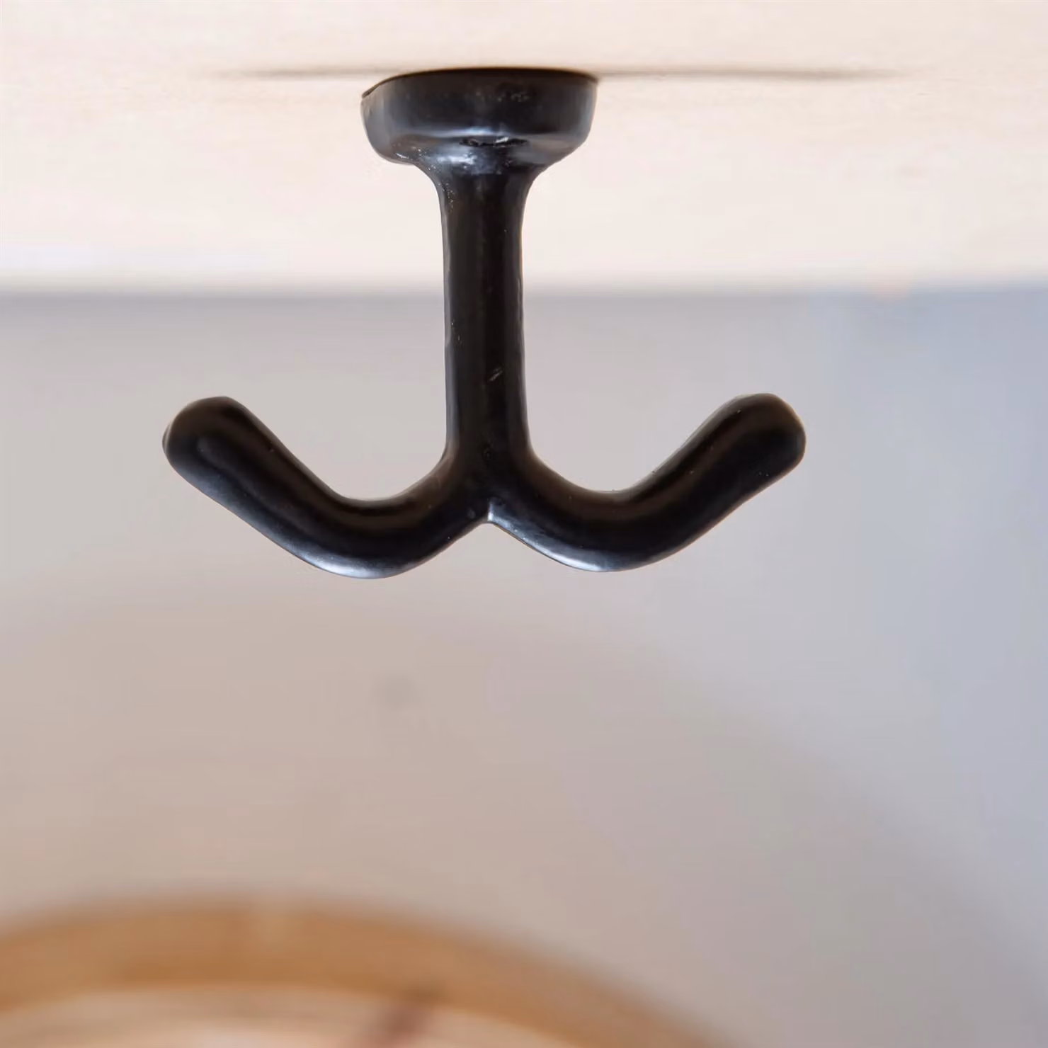 Hammer and Tongs Matt Black Iron Double Ceiling Hook, Pack of 10, W: 80 mm, H: 60 mm – 4