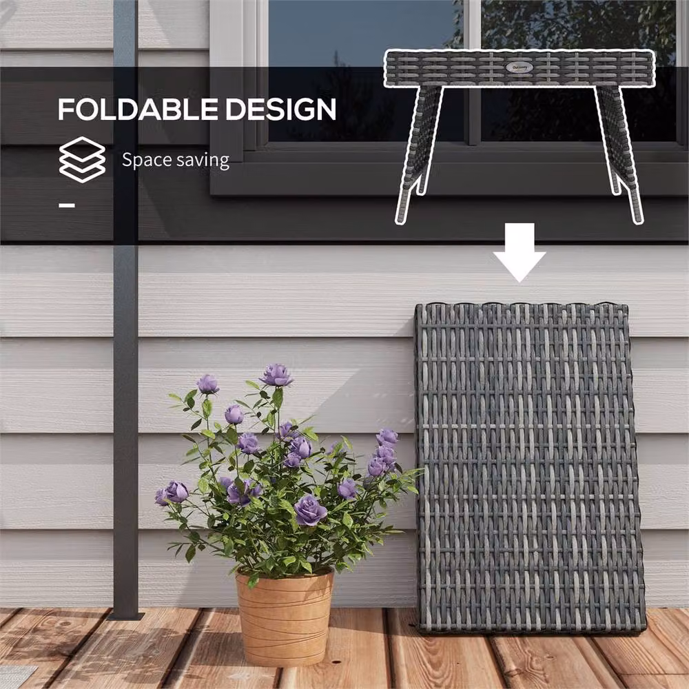 EONLION Grey Foldable Outdoor Coffee Table for Garden – 4
