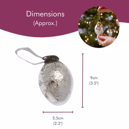Paper High Set of 3 Antique Effect Silver Snowflake Glass Christmas Baubles – 5