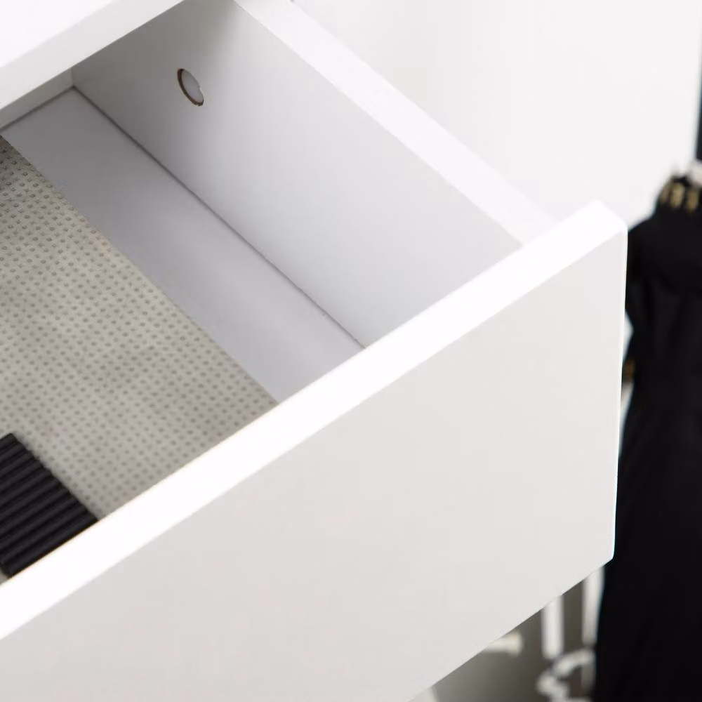 STILVORA Modern White Matt Shoe Cabinet with Tilting Compartments, Internal Drawers and Shelves – 3